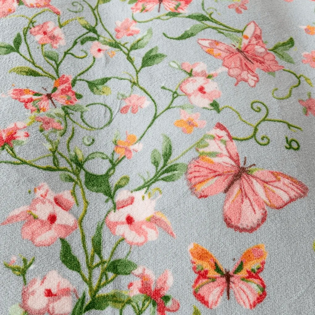 Obliečky mikroplyš PINK BUTTERFLY sivé Rozmer obliečky: 70 x 80 cm | 140 x 200 cm