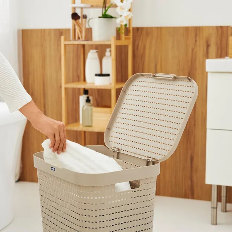 Kôš na špinavú bielizeň COUNTRY cappuccino, 55 l