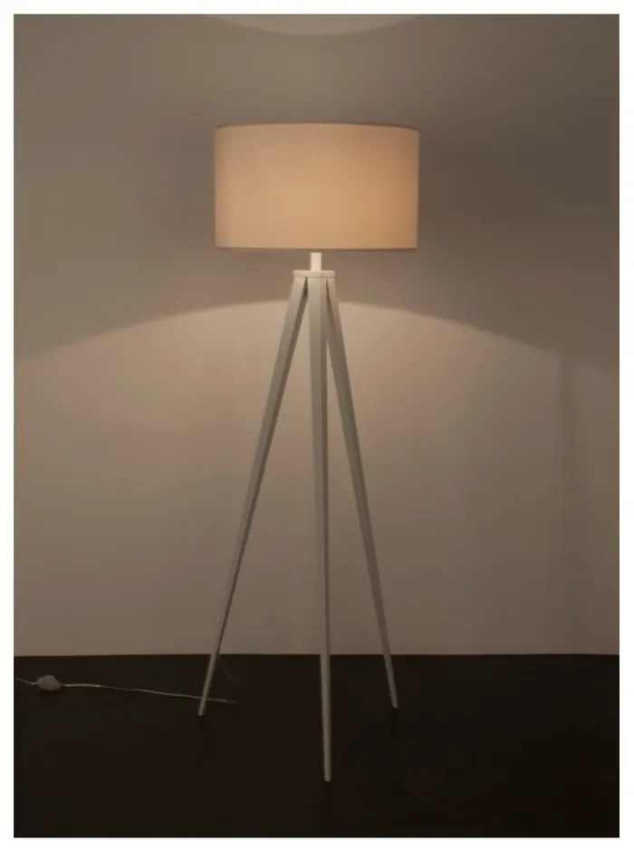 Biela stojacia lampa Zuiver Tripod, ø 50 cm