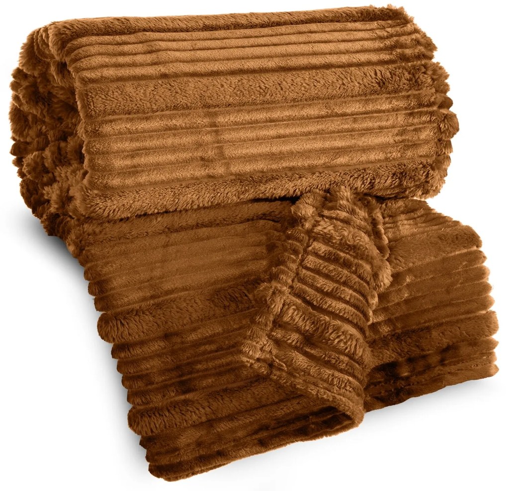 FLANELOVÁ DEKA NINA 150X200 CM MEDOVÁ