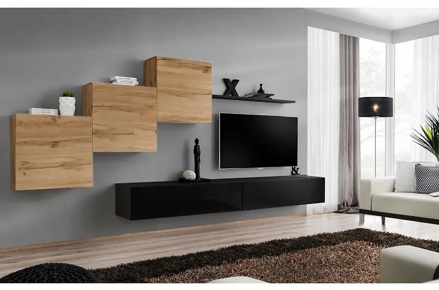 Obývacia stena Switch X Wotan/Čierna