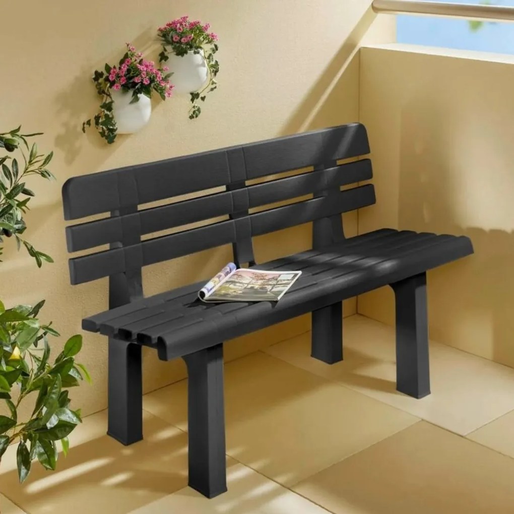 Záhradná lavica GENZIANA, 110x52x71cm, antracitová I.P.A.E-Progarden