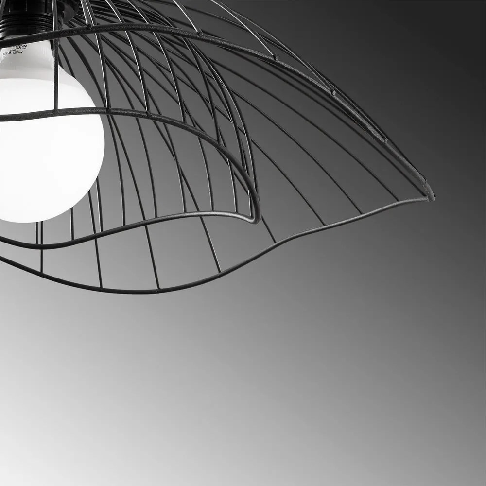 Čierne závesné svietidlo s kovovým tienidlom ø 50 cm Farac – Opviq lights