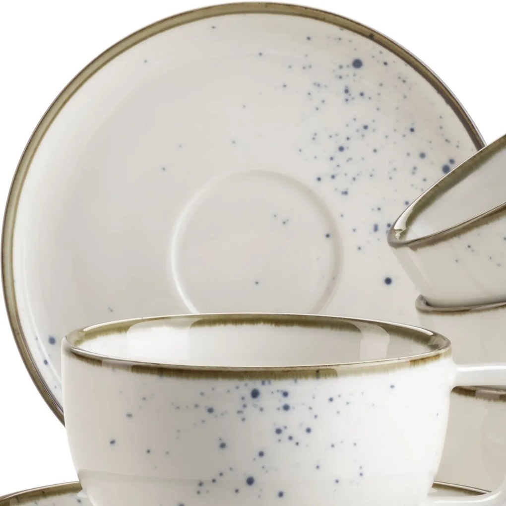 Mäser 8-dielna súprava šálok na kávu Pintar White modré bodky