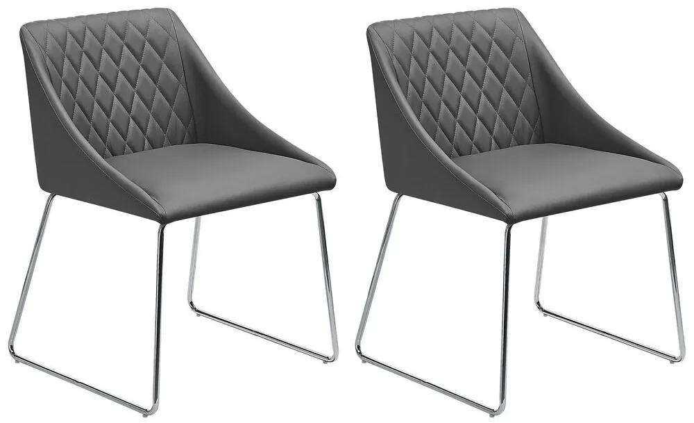 Jedálenská stolička ARICATA (syntetická koža) (sivá). Vlastná spoľahlivá doprava až k Vám domov. 1018780