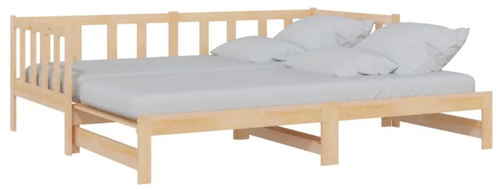 vidaXL Rozkladacia denná posteľ borovicový masív 2x(90x200) cm