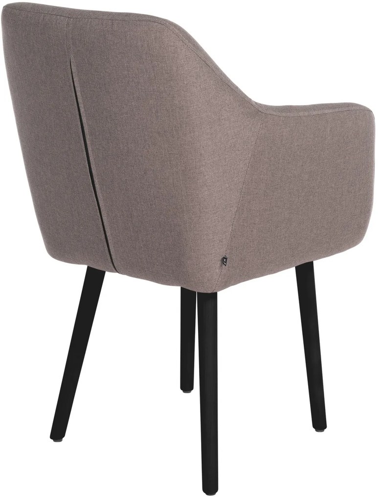 Jedálenská stolička Utrecht - látka, nohy čierne - Sivo-hnedá (Taupe)