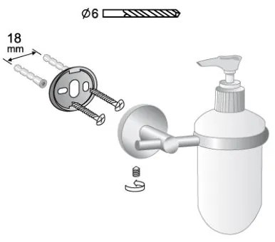 BISK Erga FOR YOU, dávkovač mydla na stenu, čierna matná, ERG-08253