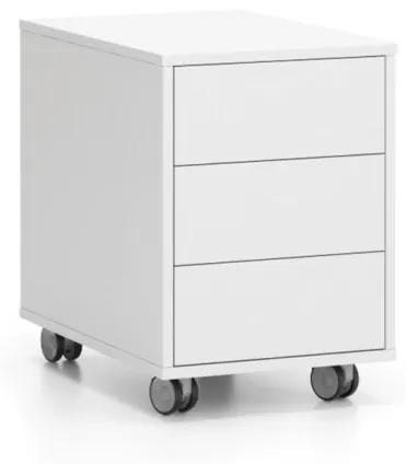 PLAN Pojazdný kontajner s 3 zásuvkami White LAYERS, biele zásuvky