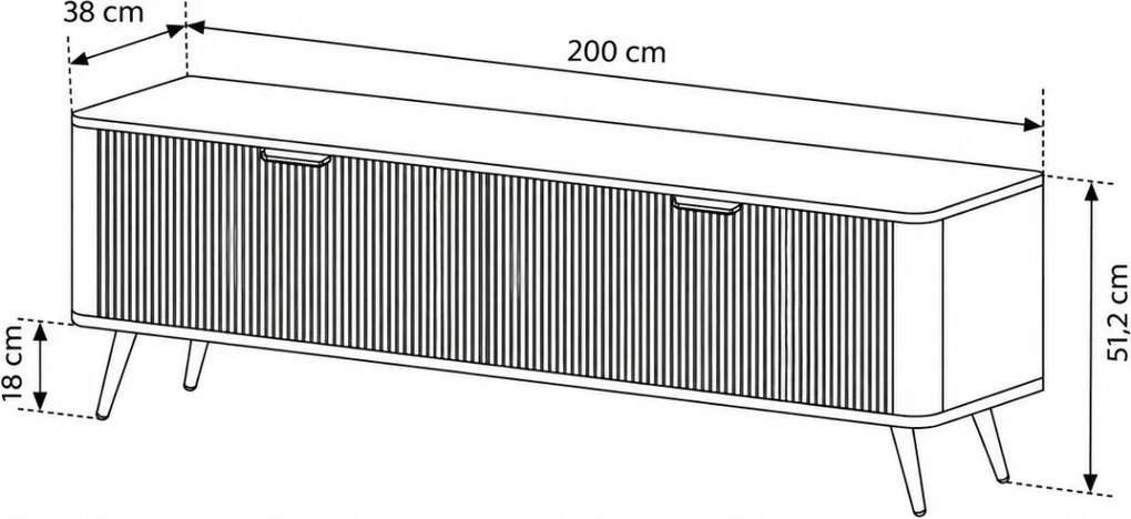 TV STOLIK TREVISO BIELA 200 cm