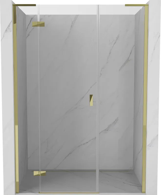 Mexen Mist-H L, 1-krídlové sprchové dvere ľavé 120 cm, číre sklo, zlatý lesklý profil, 8A5L-120-001-50-00-L