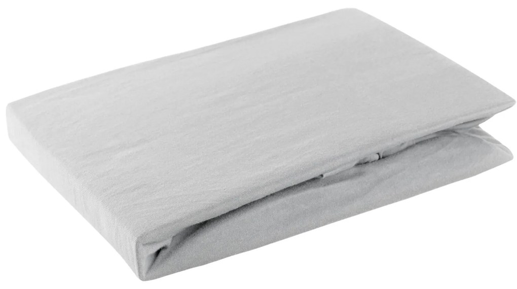 JERSEY PRESTIERADLO 120X200 CM, VÝŠKA 25 CM STRIEBORNÉ