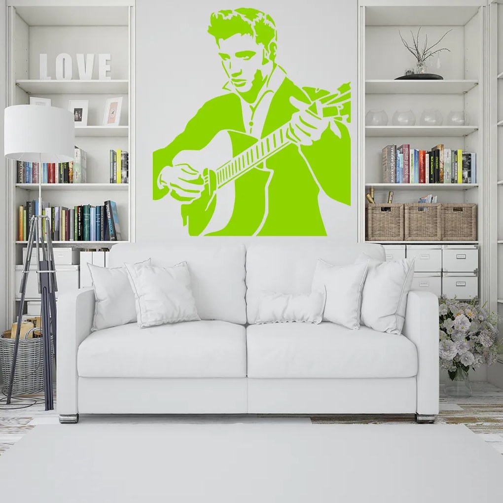 Veselá Stena Samolepka Elvis Presley Farba: fialová, Veľkosť: 40 x 38 cm