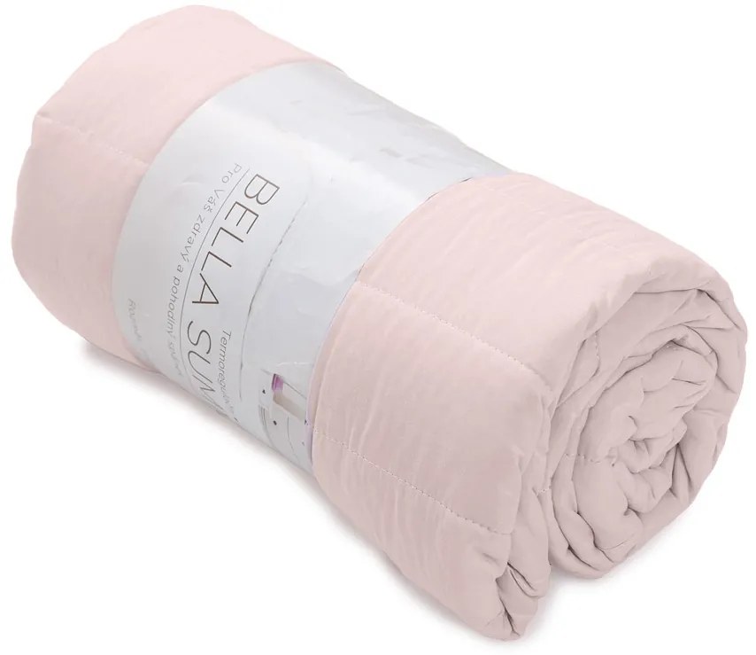 Letný paplón prešívaný SUMMER 140x200 cm, púdrovo ružový