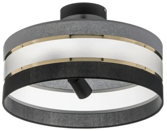 Luster na tyči HELEN 3xE27/15W/230V čierna/šedá/zlatá