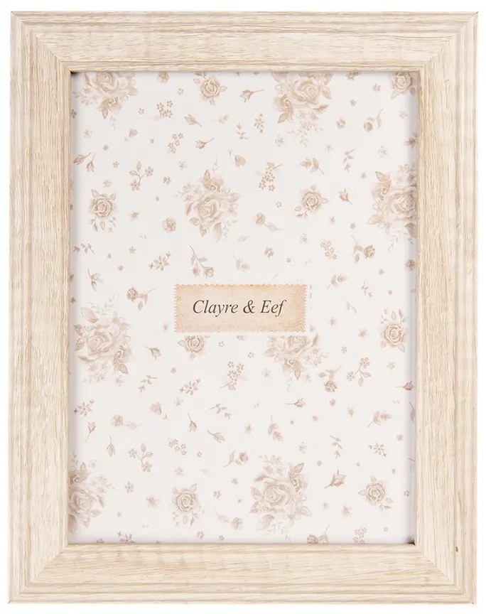 Béžový drevený fotorámik S - 14*2*19 cm / 10*15 cm