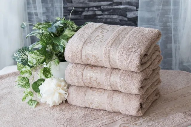 XPOSE ® Bambusový ručník CATANIA - latté 50x90 cm