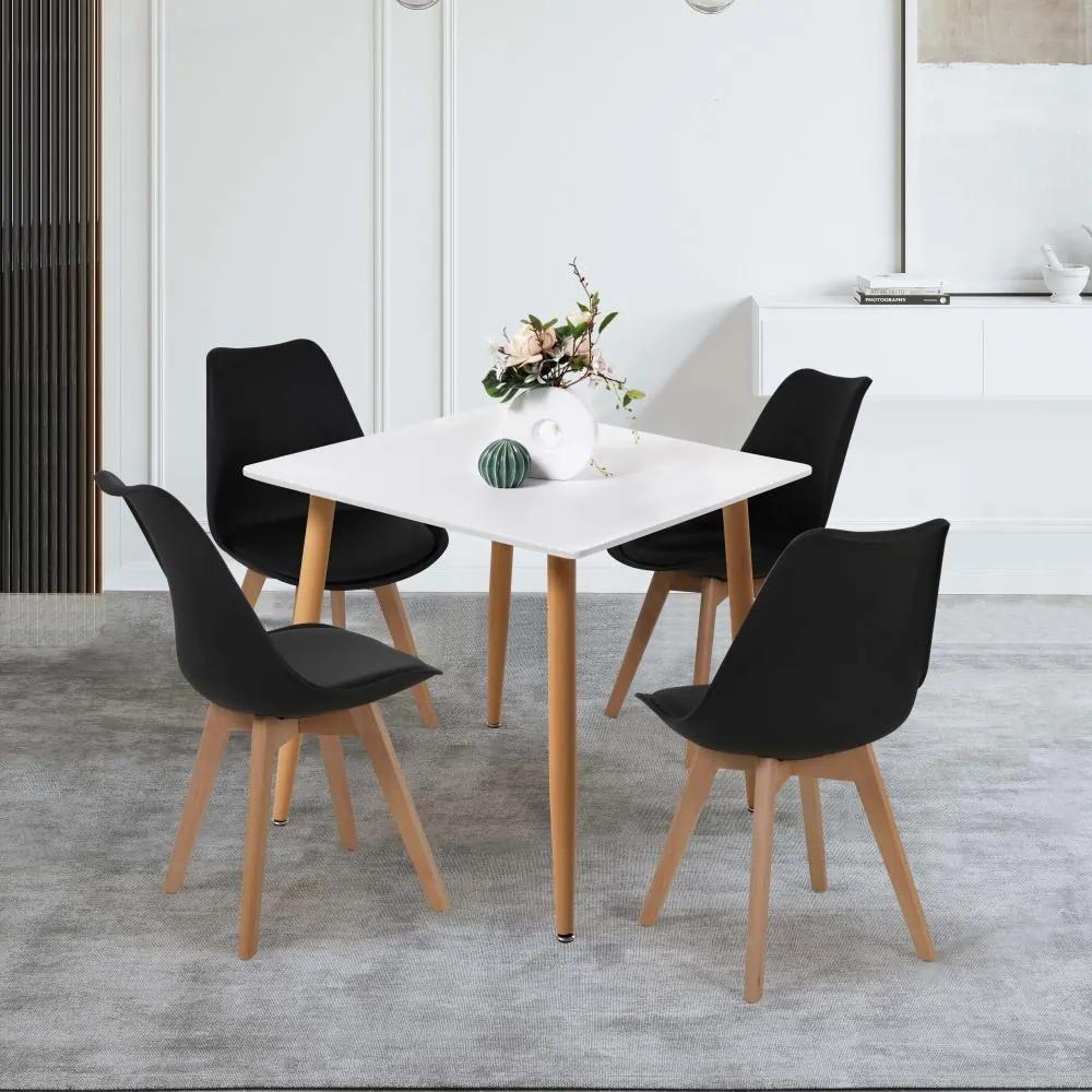 Set jedálenského nábytku stôl KIRSA + 4ks stolička KINGSTON čierna