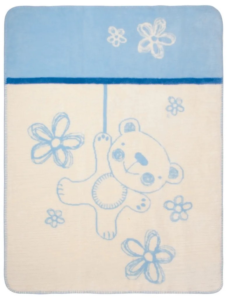 Babymatex Detská deka Teddy modrá, 75 x 100 cm