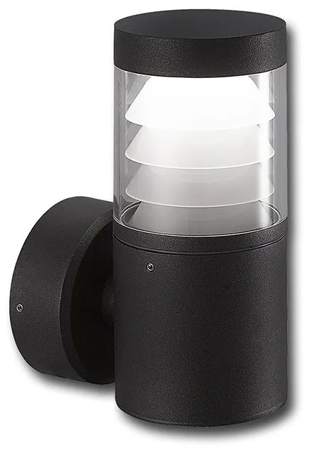 McLED Vonkajšie LED nástenné osvetlenie PILAR W, 9W, 4000K, IP65, čierne