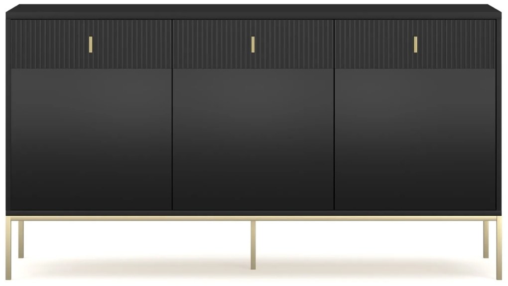 Komoda Maggiore 154,5 cm čierna/zlatá
