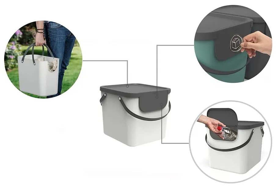 Odpadkový kôš na triedený odpad z recyklovaného plastu 40 l Albula - Rotho