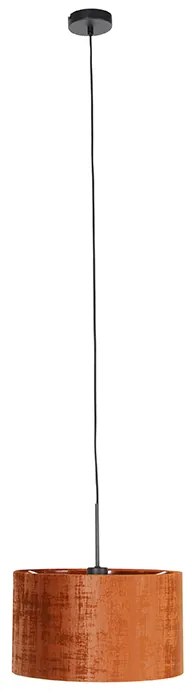 Moderné závesné svietidlo čierne s oranžovým tienidlom 35 cm - Combi