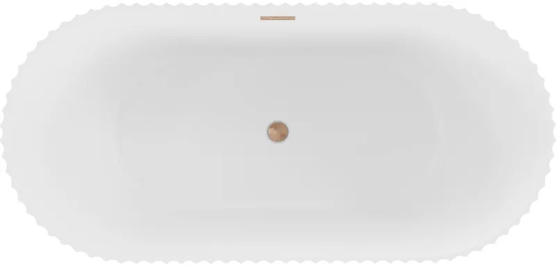 Mexen Paola, voľne stojaca vaňa, drážkovaná, 170 x 80 cm, biela matná, medená matná, 52721708001-65