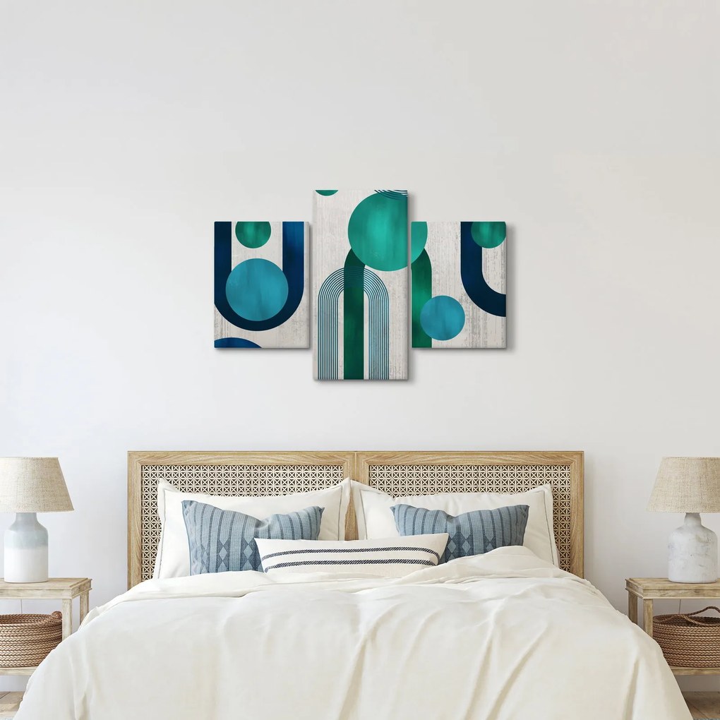 Obraz - Čiary a kruhové tvary (90x60 cm)