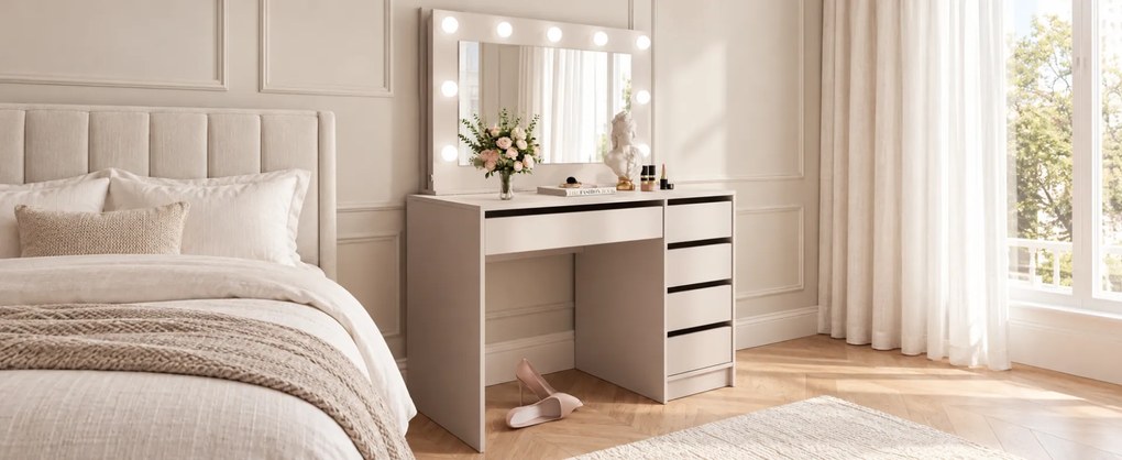 TOALETNÝ STOLÍK ANETT II KAŠMÍR + ZRKADLO LED 110 cm