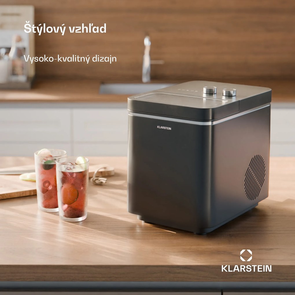 Klarstein IceCraft výrobník ľadu | 2 režimy | 1,3 l studenej vody | automatické čistenie | 12 kg/24 h