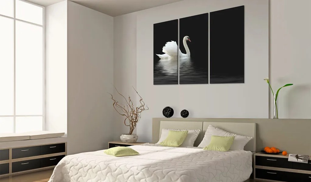 Artgeist Obraz - A lonely white swan Veľkosť: 90x60, Verzia: Standard