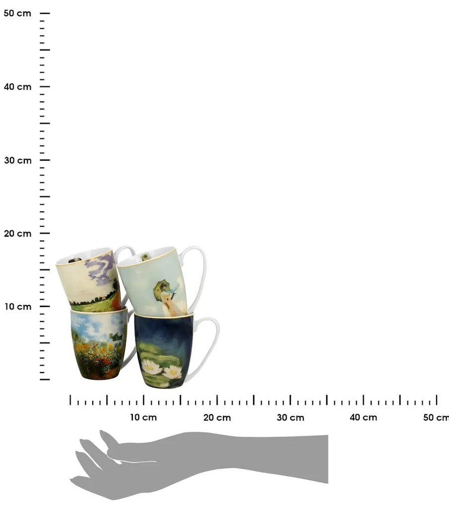 Duo Porcelánový hrnček Monet 350 ml sada 4ks