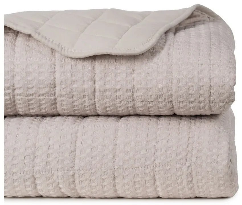 Béžový prešívaný pléd 240x260 cm – Ixia