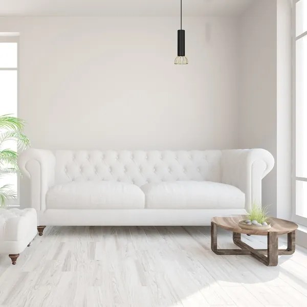 Luster na lanku DANTE 1xGU10/25W/230V čierna/zlatá