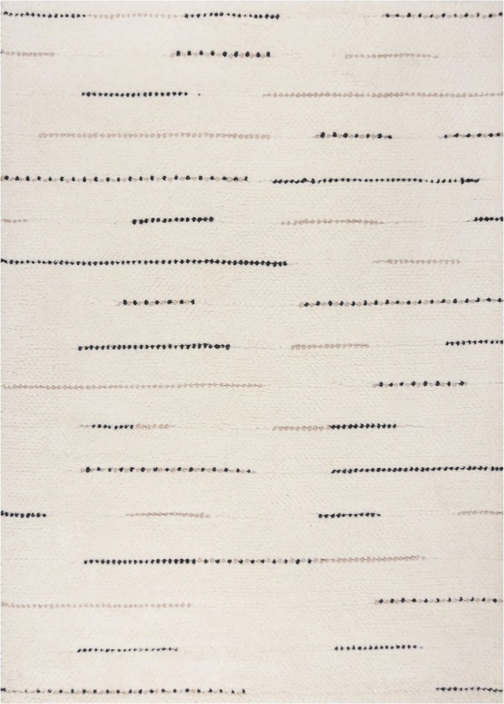 Kusový koberec Dottie Linear Black/White, 200x290, biela, viacfarebná, obývacia izba, Flair Rugs
