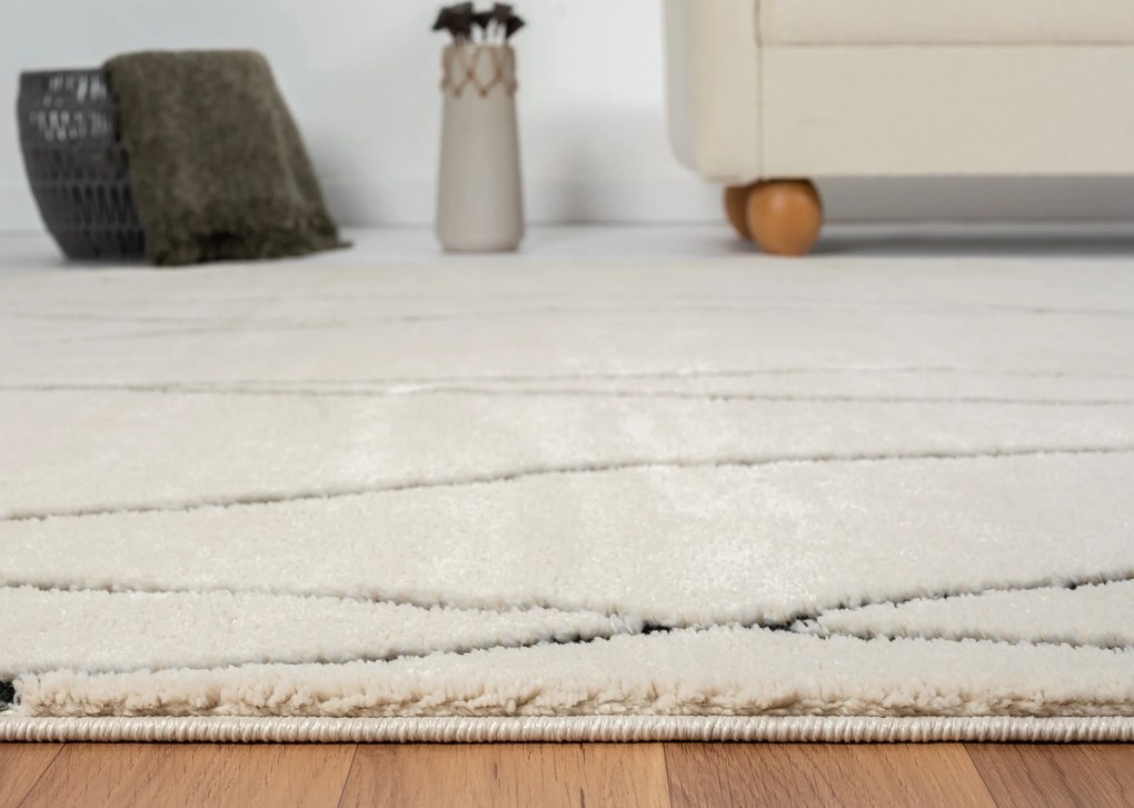 Kusový koberec Moroccan Serenity weiß, 100x200, čiernobiela, obývacia izba, My Flair