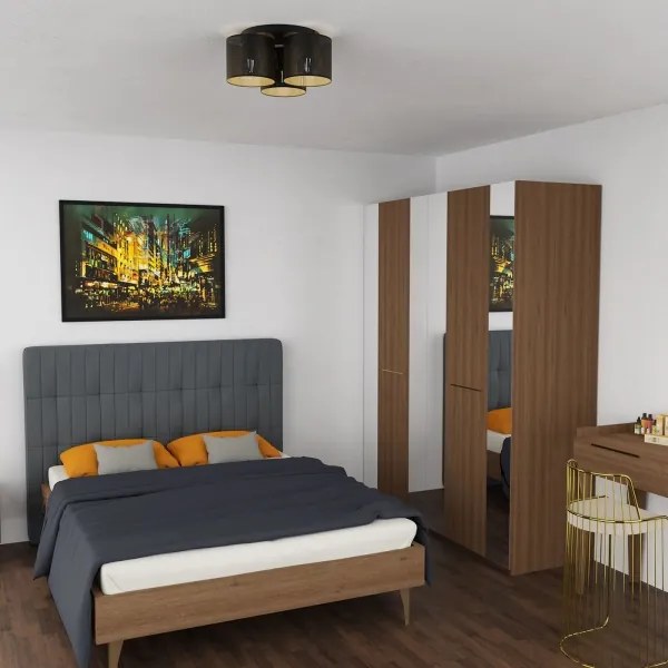 Luster prisadený LOFT SHADE 3xE27/60W/230V čierna/zlatá