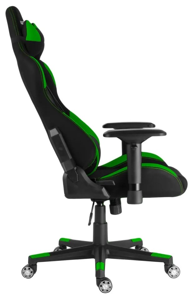 Herné kreslo Racing Pro ZK-025 TEX — látka, čierna / zelená