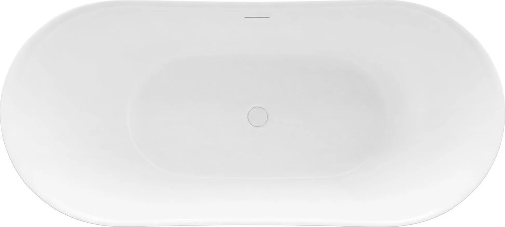 Rea Ferrano Slim, voľne stojaca vaňa 170x73 cm, biela, zlatý matný click-clack, KPL-W7330
