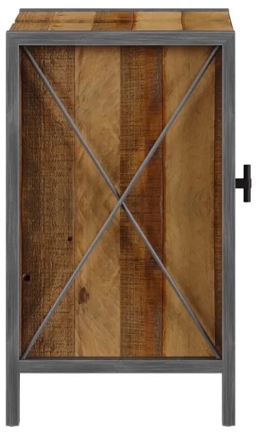 furniture-nabytek.cz - Masivní dřezová skříňka Detroit z recyklované borovice, lakovaná, hnědá – 60×35×60 cm