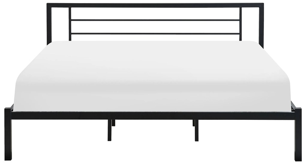 Kovová čierna posteľ s rámom CUSSET 180x200 cm Beliani