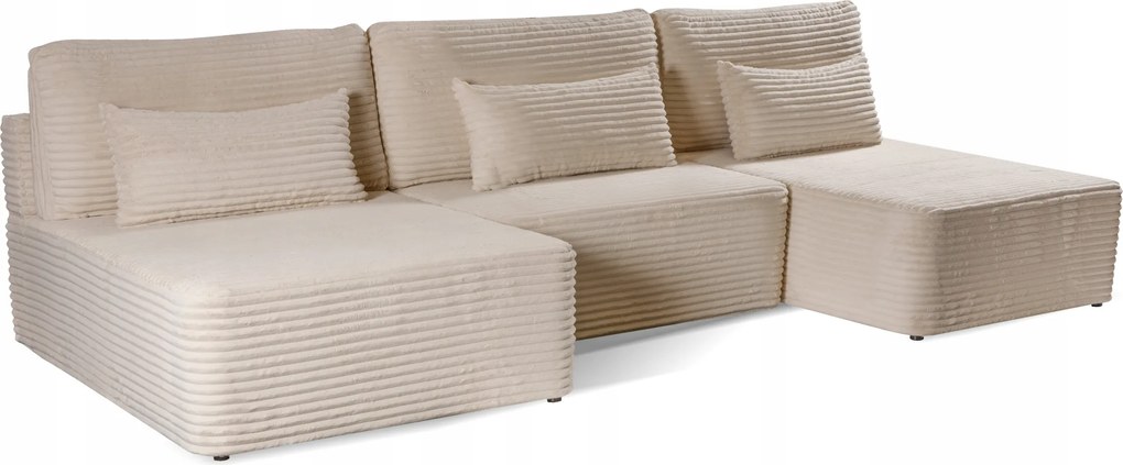 Moderný veľký rohový gauč Tessaro s funkciou spania a úložným priestorom tvar U