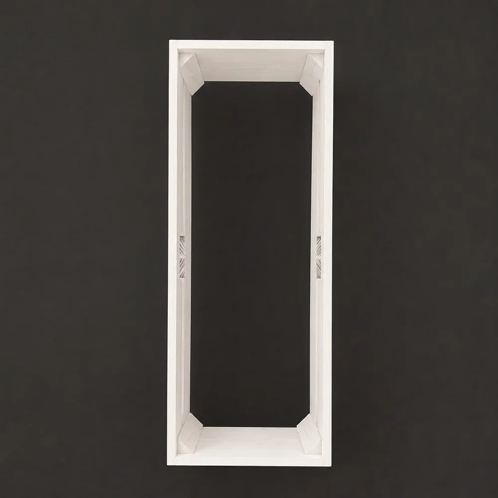 AMADEA Drevený obal na kvetináč so srdcom biely, 62x21,5x17cm Český výrobok