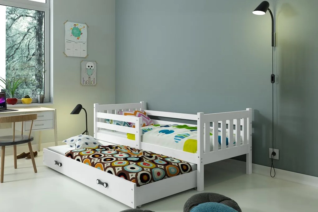 Detská posteľ s prístelkou CARINO 2 Farba: Biela / biela