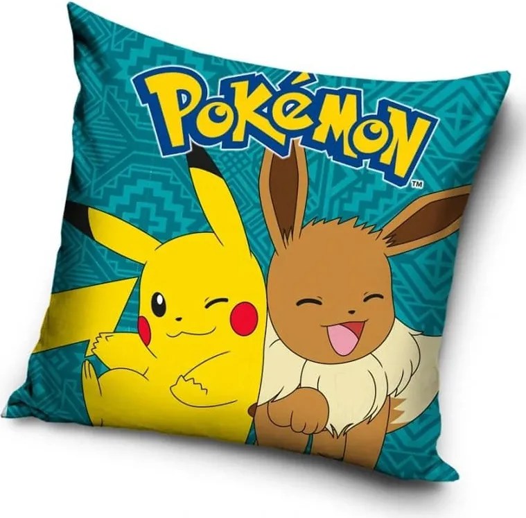 Carbotex Obliečka na vankúšik 40x40 cm - Pokémon Pikachu a Eevee