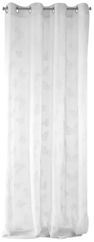 EUROFIRANY Jemný vzdušný záves zdobený potlačou 140 cm x 250 cm biela 100 % polyester