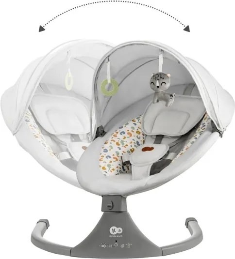 KINDERKRAFT - Detská hojdačka s melódiou 2v1 LUMI svetlošedá