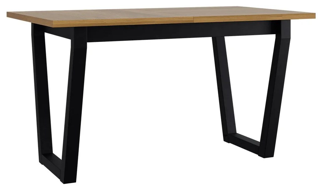 Rozkladací stôl Elarno 80 x 140/180 II, Morenie: dub artisan L, Farby nožičiek: čierne kovové