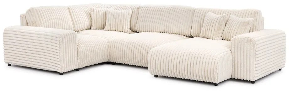 Krémová menčestrová rohová pohovka (ľavý roh/do tvaru "U") Justin – Ropez
